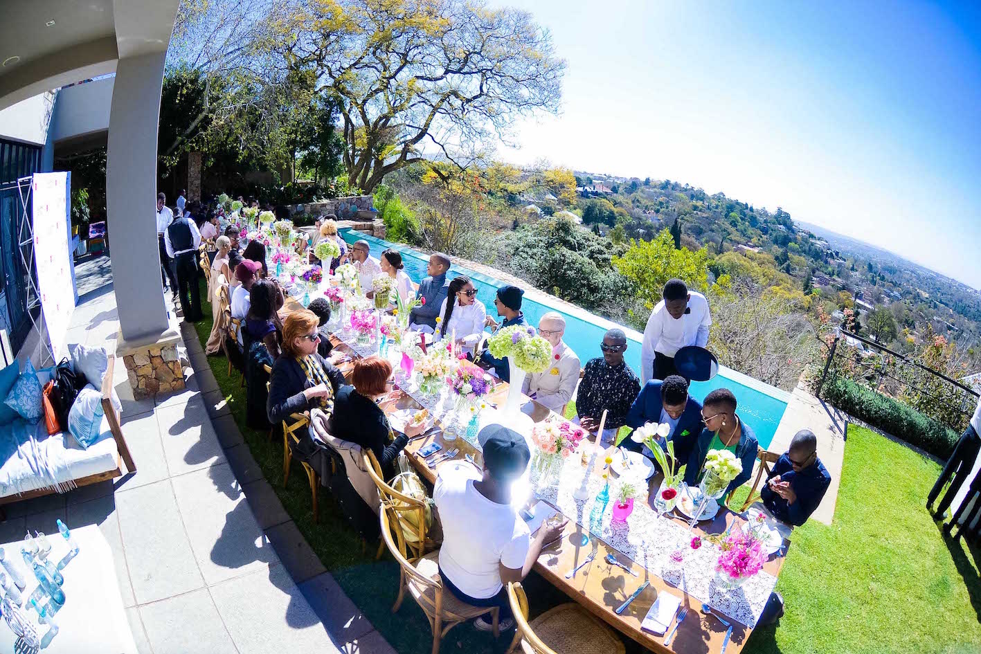A Colourful Long Table Set Up